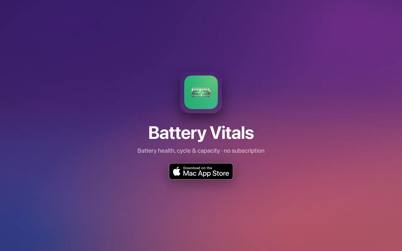 Battery Vitals on the Mac App Store