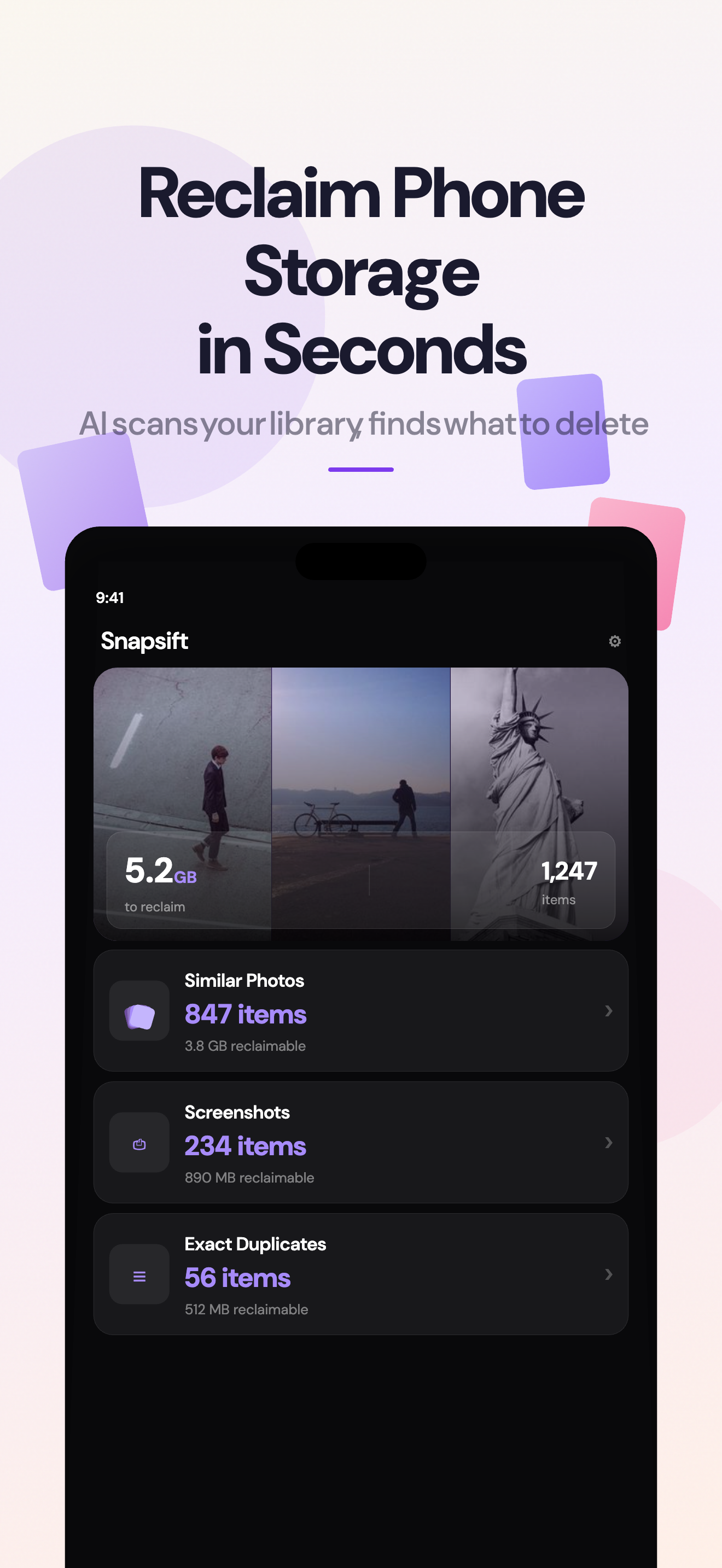 Snapsift screenshot 1